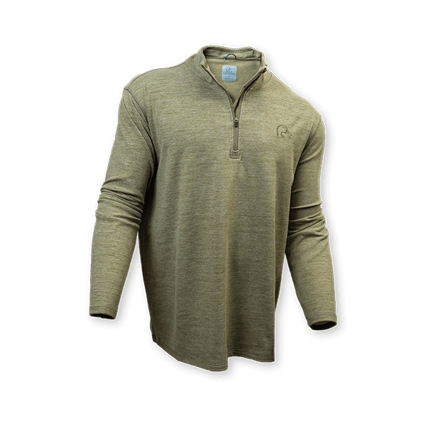 DU Sage Green Suede Quarter Zip Fleece